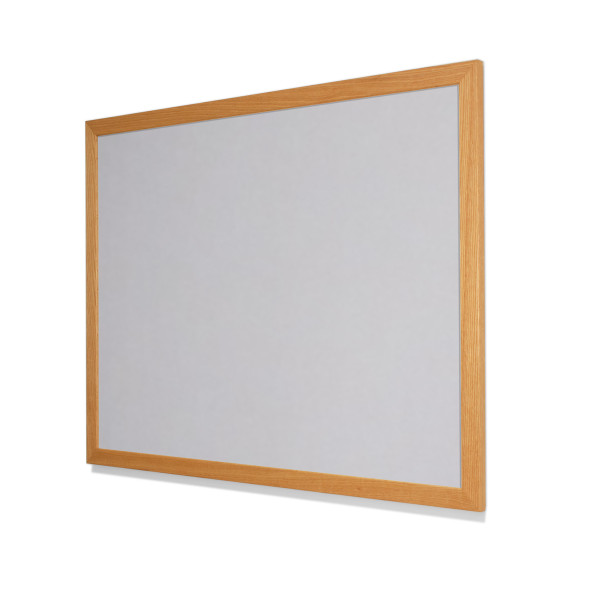 2206 Oyster Shell Colored Cork Forbo Bulletin Board with Red Oak Frame